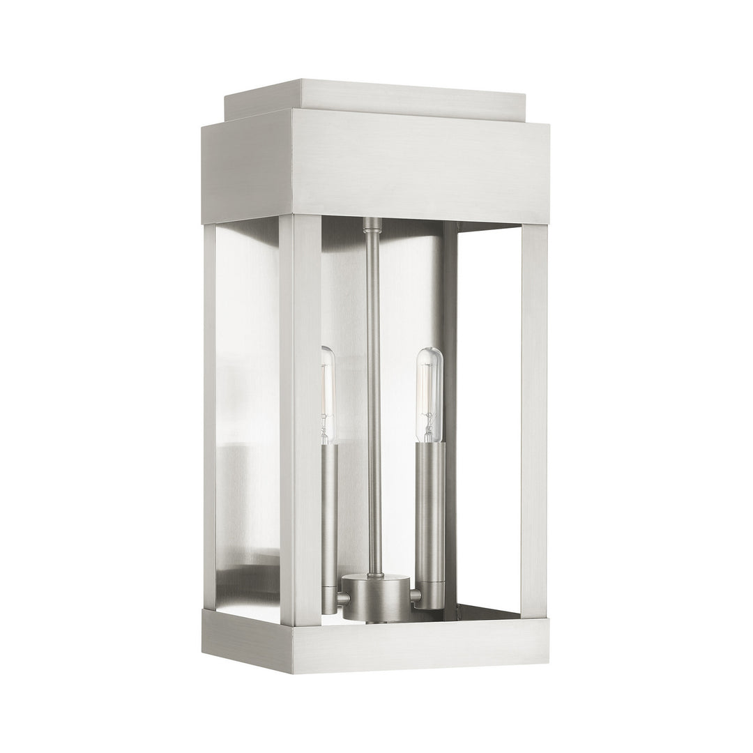 Livex Lighting 21235-91  York Outdoor Brushed Nickel W/ Brushed Nickel Stainless Steel