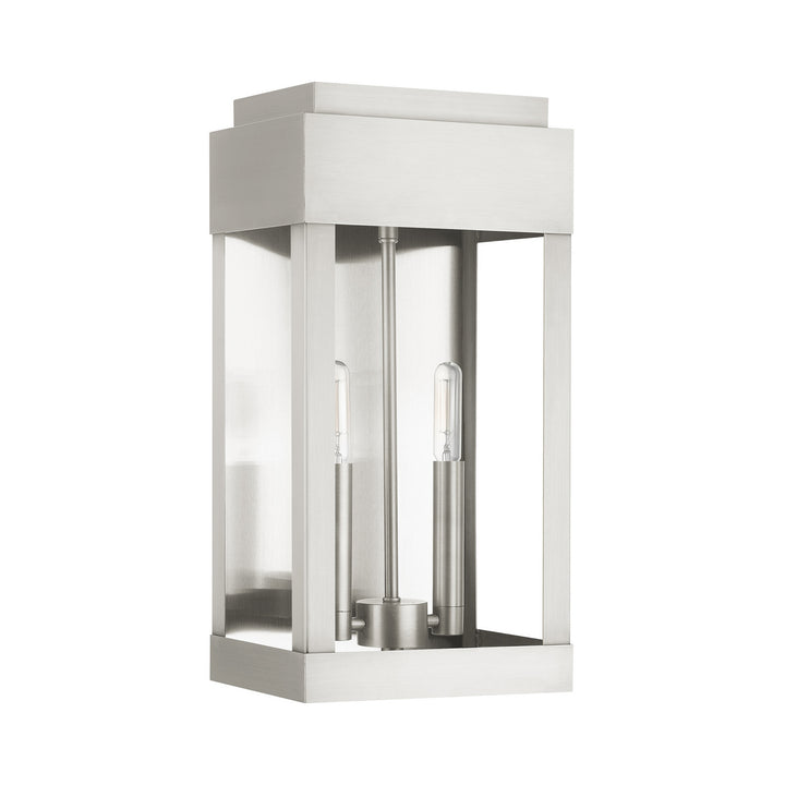Livex Lighting 21235-91  York Outdoor Brushed Nickel W/ Brushed Nickel Stainless Steel