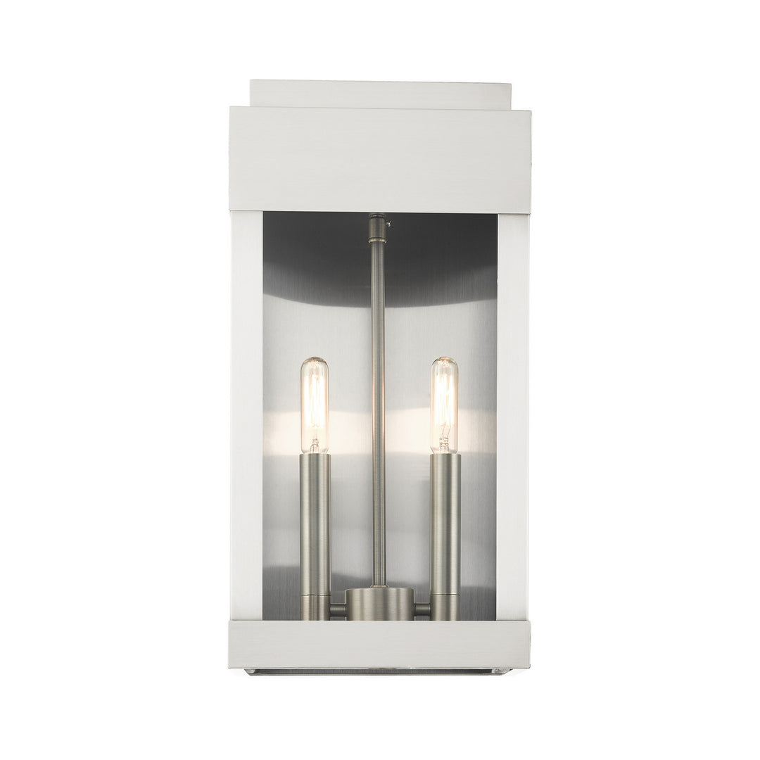 Livex Lighting 21235-91  York Outdoor Brushed Nickel W/ Brushed Nickel Stainless Steel