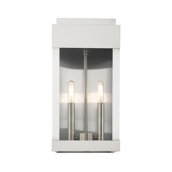 Livex Lighting 21235-91  York Outdoor Brushed Nickel W/ Brushed Nickel Stainless Steel