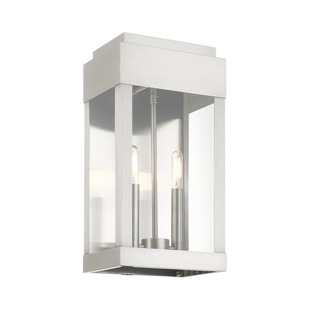 Livex Lighting 21235-91  York Outdoor Brushed Nickel W/ Brushed Nickel Stainless Steel
