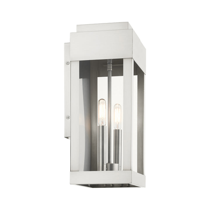 Livex Lighting 21235-91  York Outdoor Brushed Nickel W/ Brushed Nickel Stainless Steel