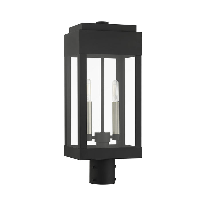 Livex Lighting 21236-04  York Outdoor Black W/ Brushed Nickels
