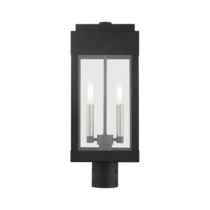Livex Lighting 21236-04  York Outdoor Black W/ Brushed Nickels