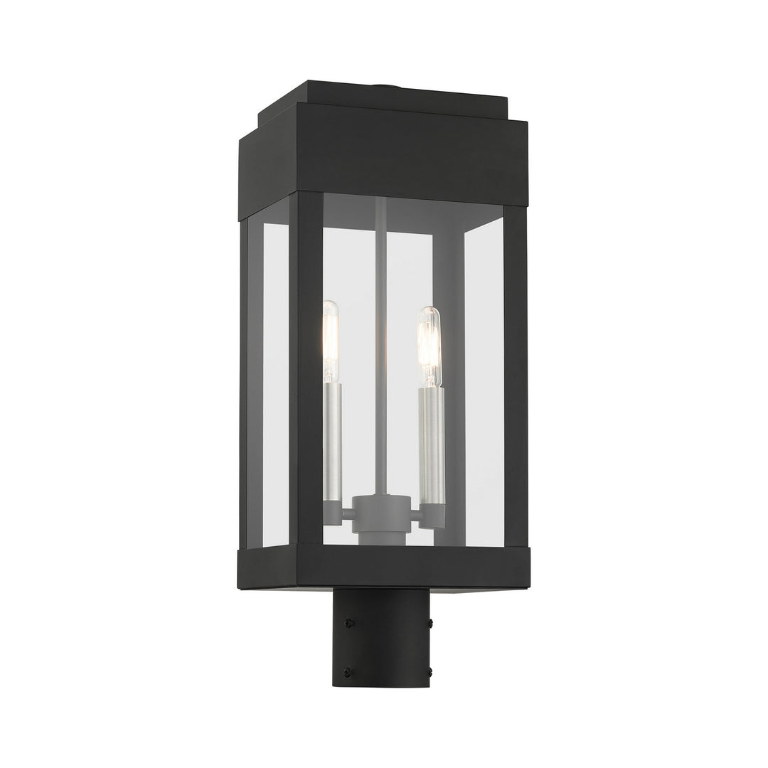 Livex Lighting 21236-04  York Outdoor Black W/ Brushed Nickels