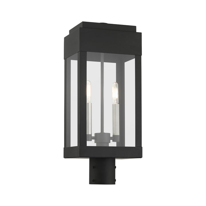 Livex Lighting 21236-04  York Outdoor Black W/ Brushed Nickels