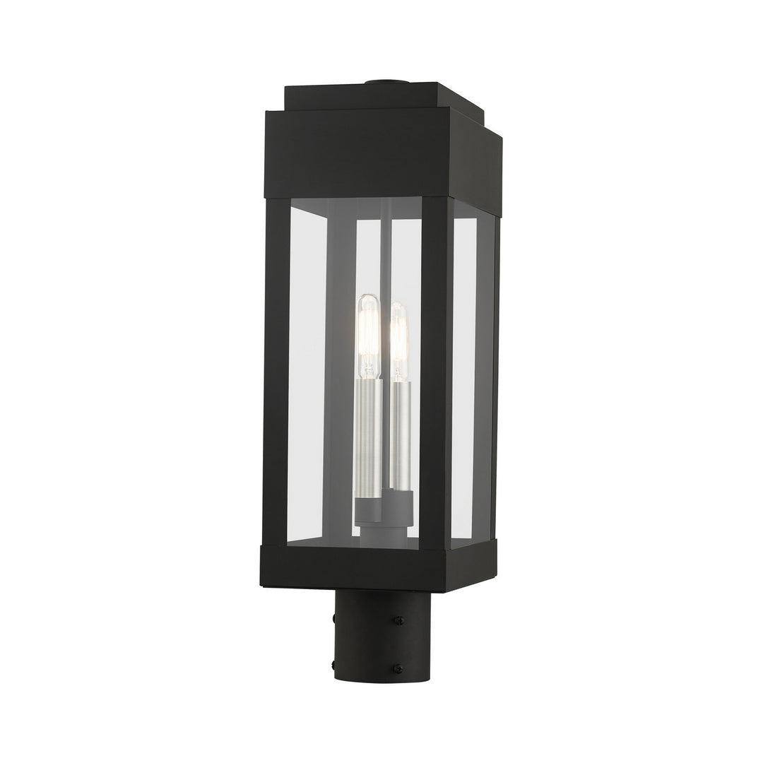 Livex Lighting 21236-04  York Outdoor Black W/ Brushed Nickels