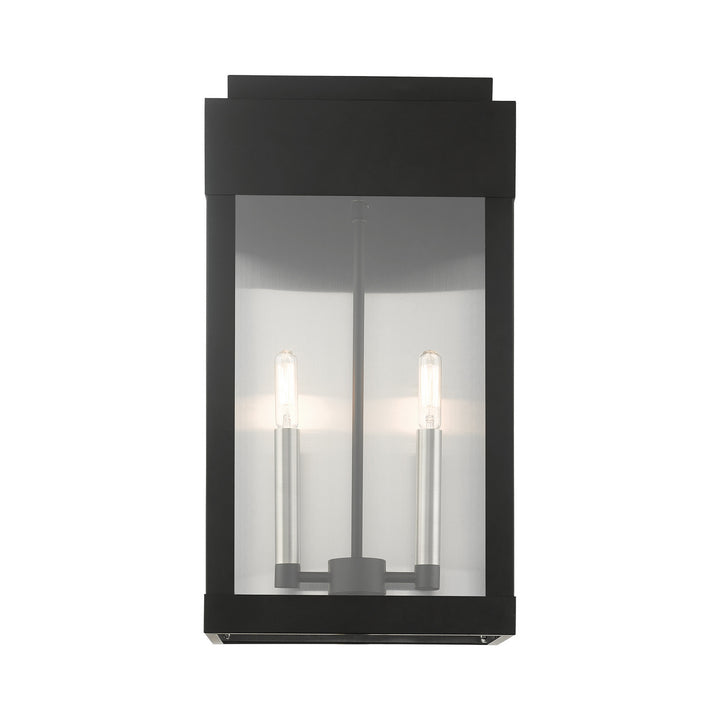 Livex Lighting 21238-04  York Outdoor Black W/ Brushed Nickels W/ Brushed Nickel Stainless Steel