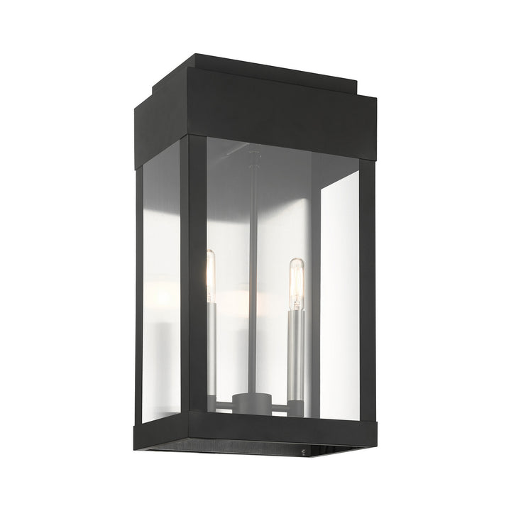 Livex Lighting 21238-04  York Outdoor Black W/ Brushed Nickels W/ Brushed Nickel Stainless Steel