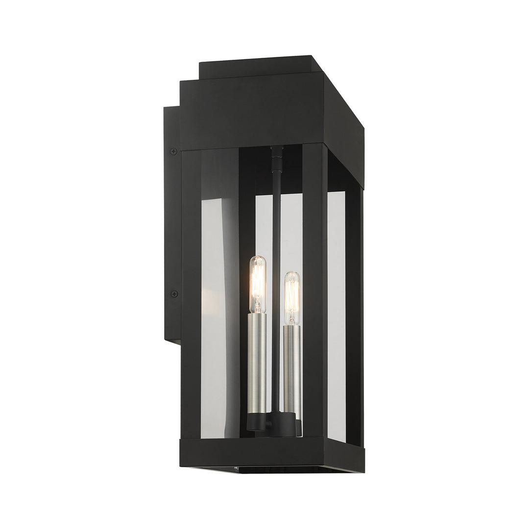 Livex Lighting 21238-04  York Outdoor Black W/ Brushed Nickels W/ Brushed Nickel Stainless Steel