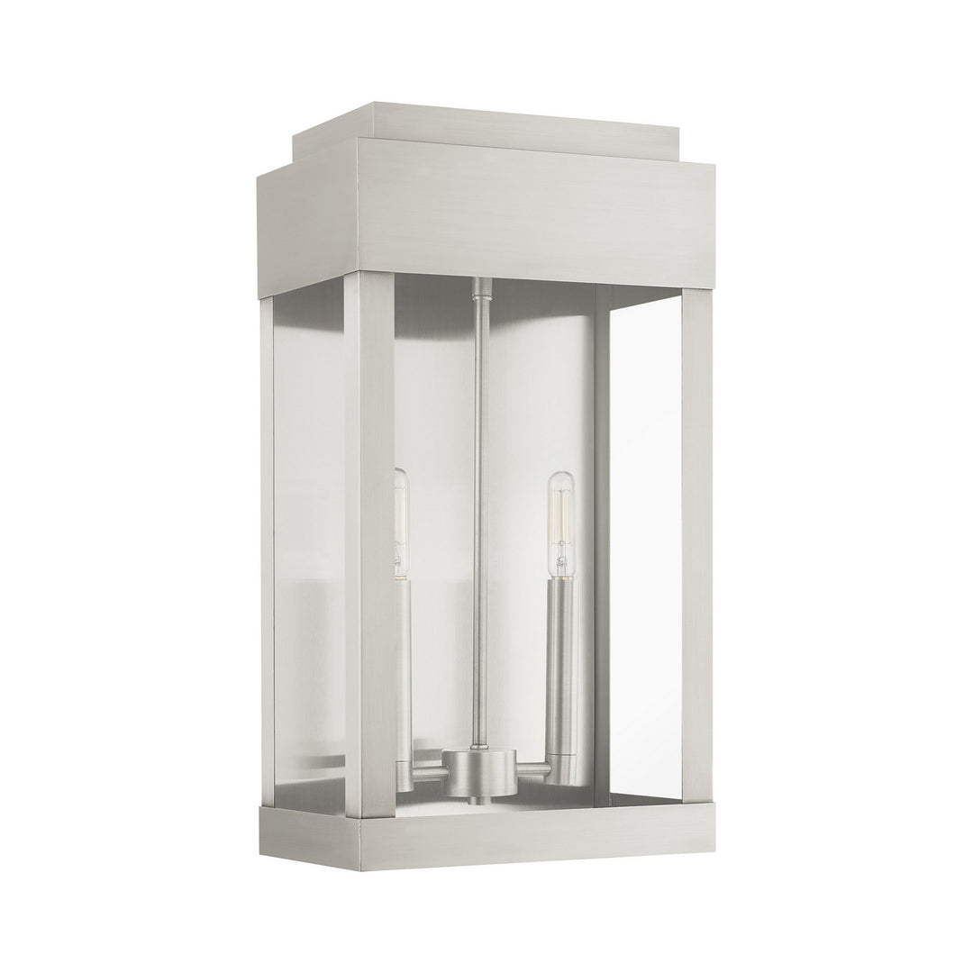 Livex Lighting 21238-91  York Outdoor Brushed Nickel W/ Brushed Nickel Stainless Steel
