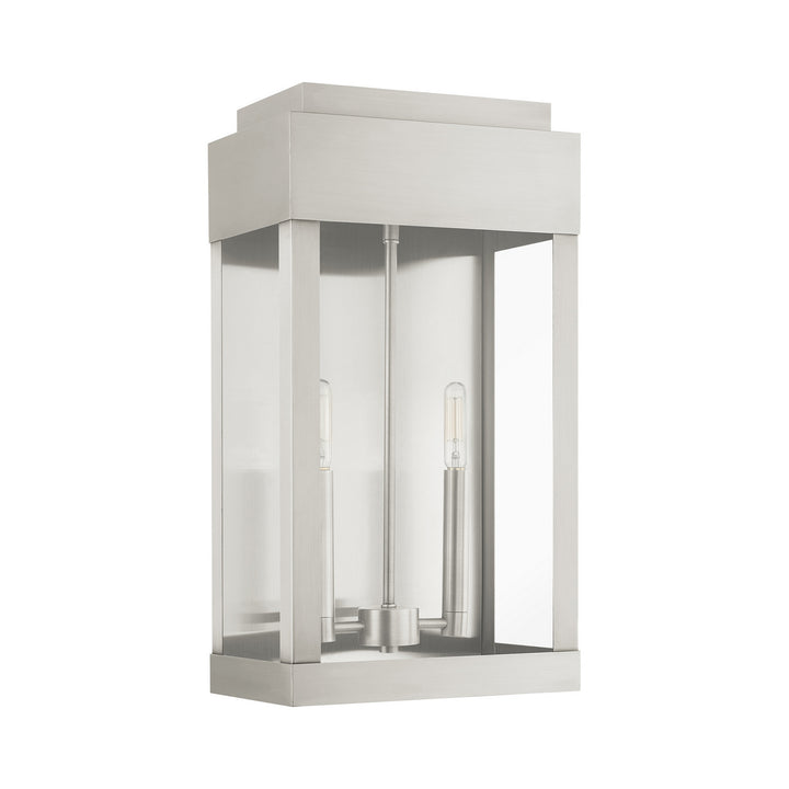 Livex Lighting 21238-91  York Outdoor Brushed Nickel W/ Brushed Nickel Stainless Steel