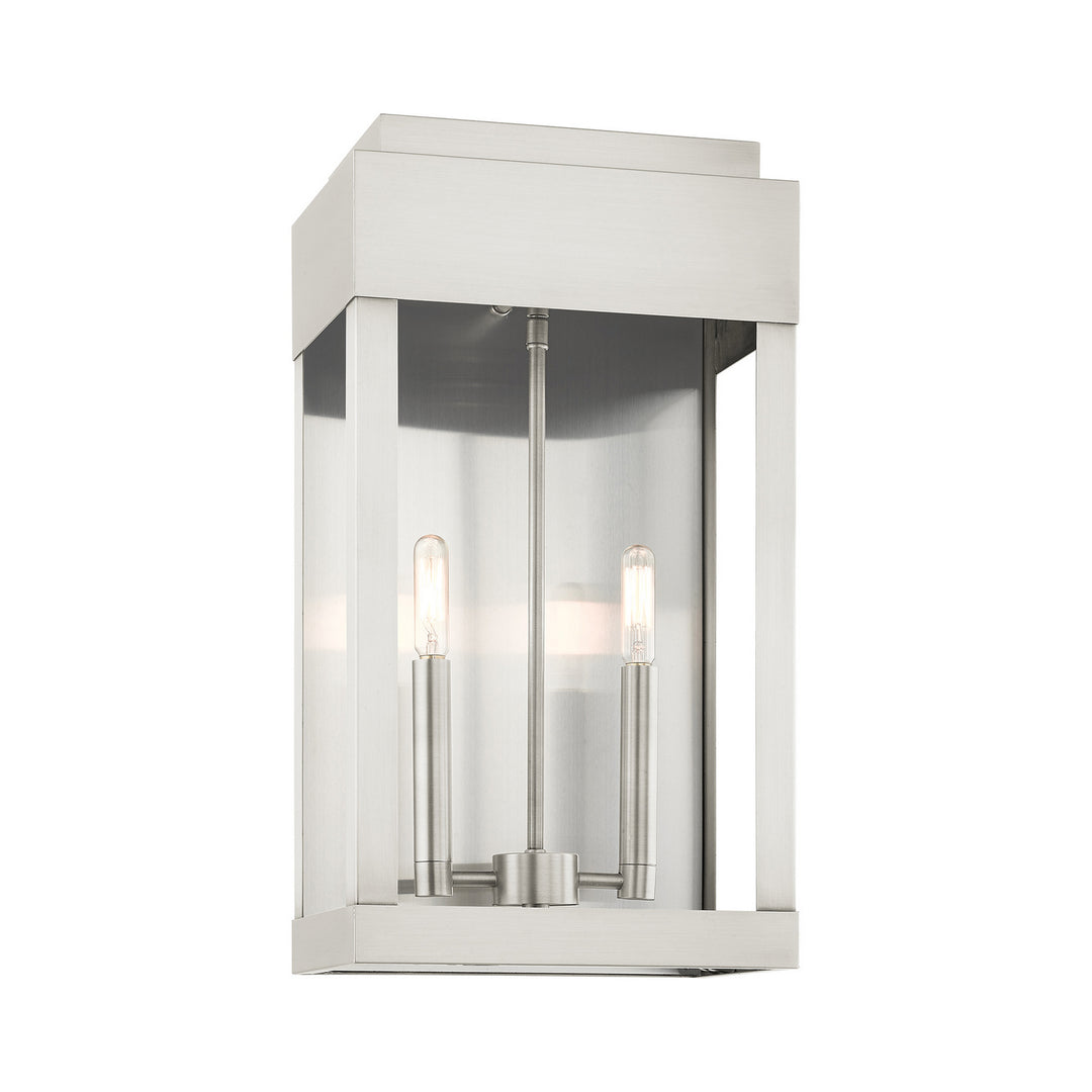 Livex Lighting 21238-91  York Outdoor Brushed Nickel W/ Brushed Nickel Stainless Steel