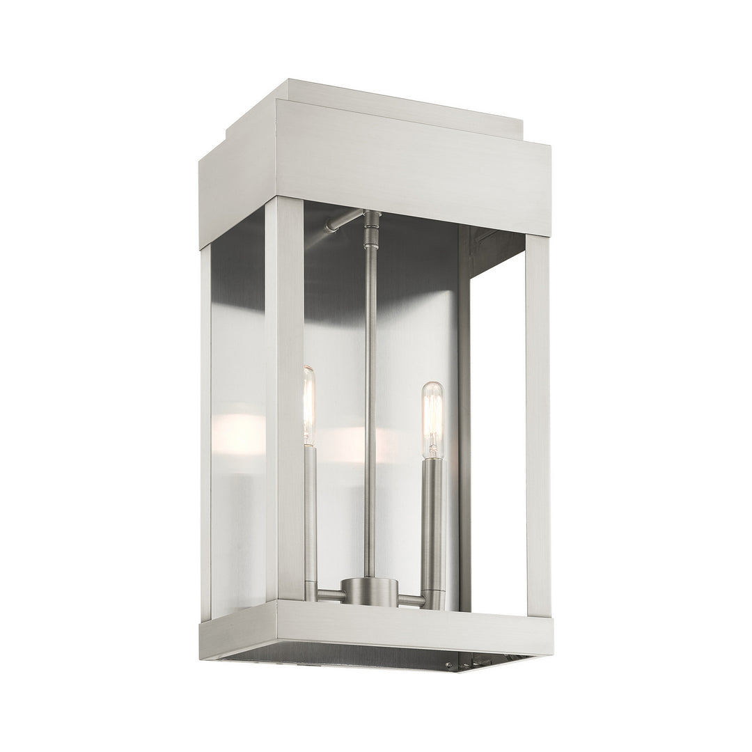 Livex Lighting 21238-91  York Outdoor Brushed Nickel W/ Brushed Nickel Stainless Steel