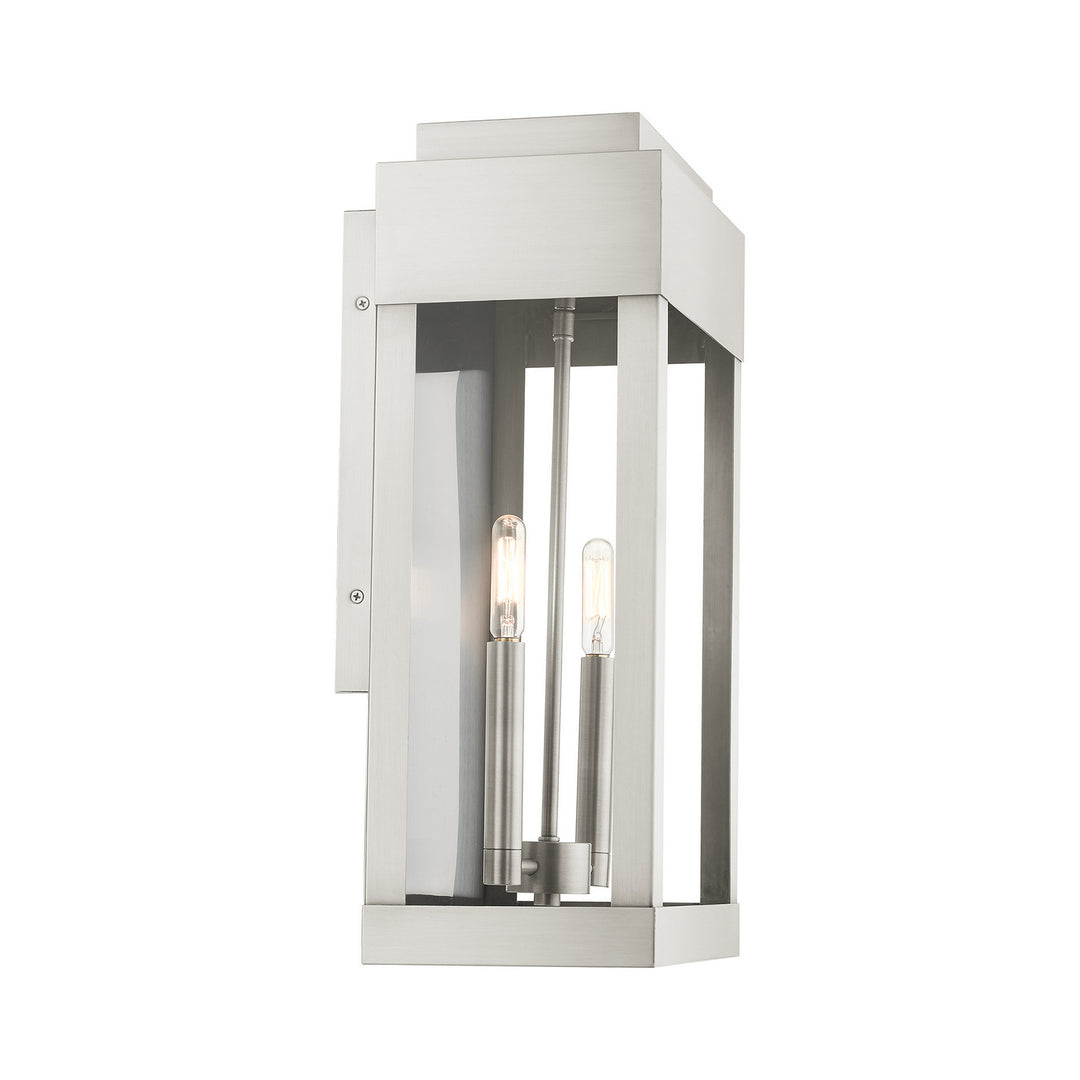 Livex Lighting 21238-91  York Outdoor Brushed Nickel W/ Brushed Nickel Stainless Steel