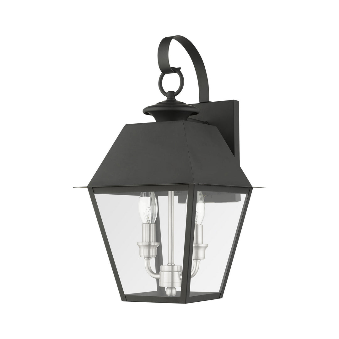 Livex Lighting 27215-04  Wentworth Outdoor Black W/ Brushed Nickel Cluster
