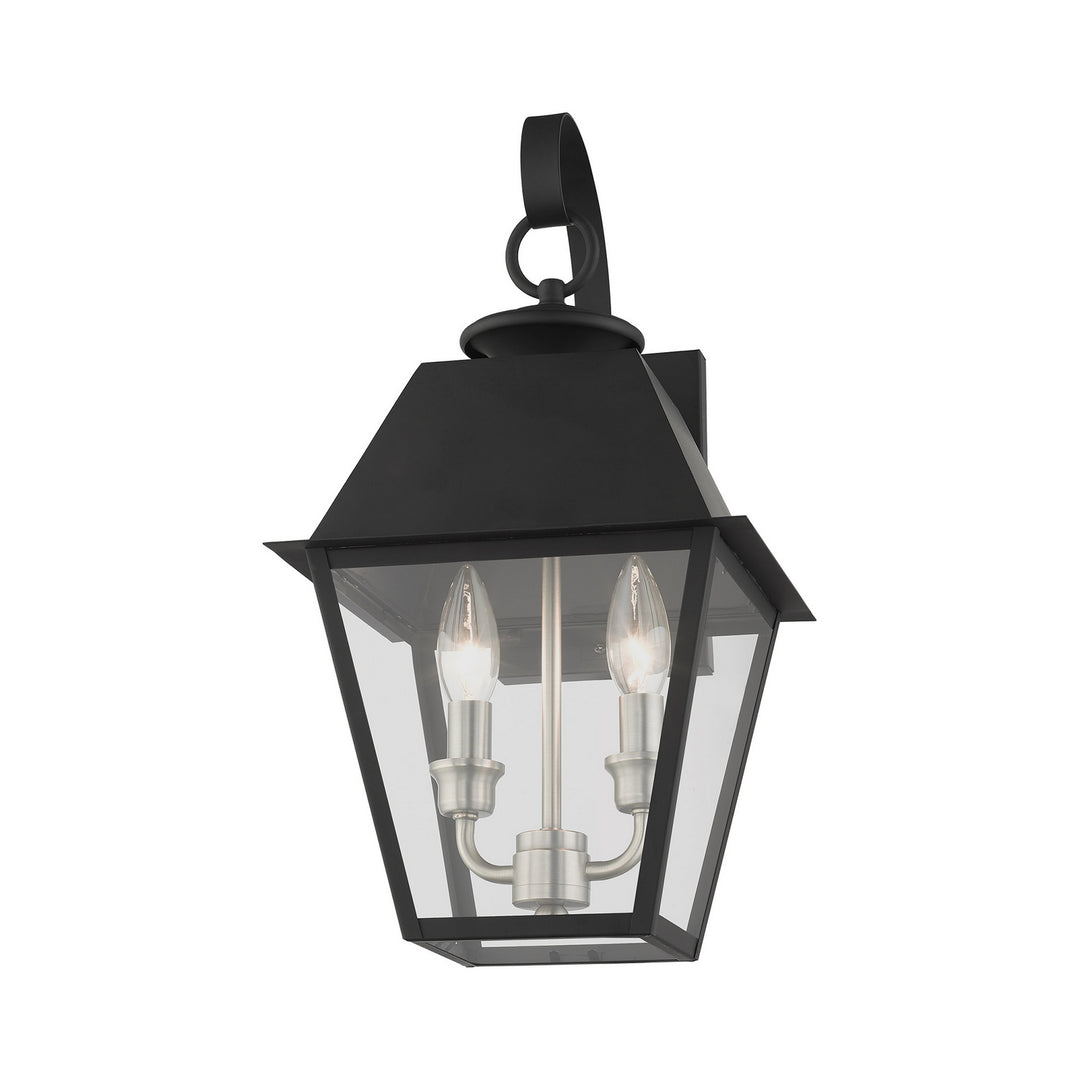 Livex Lighting 27215-04  Wentworth Outdoor Black W/ Brushed Nickel Cluster