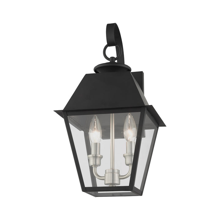 Livex Lighting 27215-04  Wentworth Outdoor Black W/ Brushed Nickel Cluster
