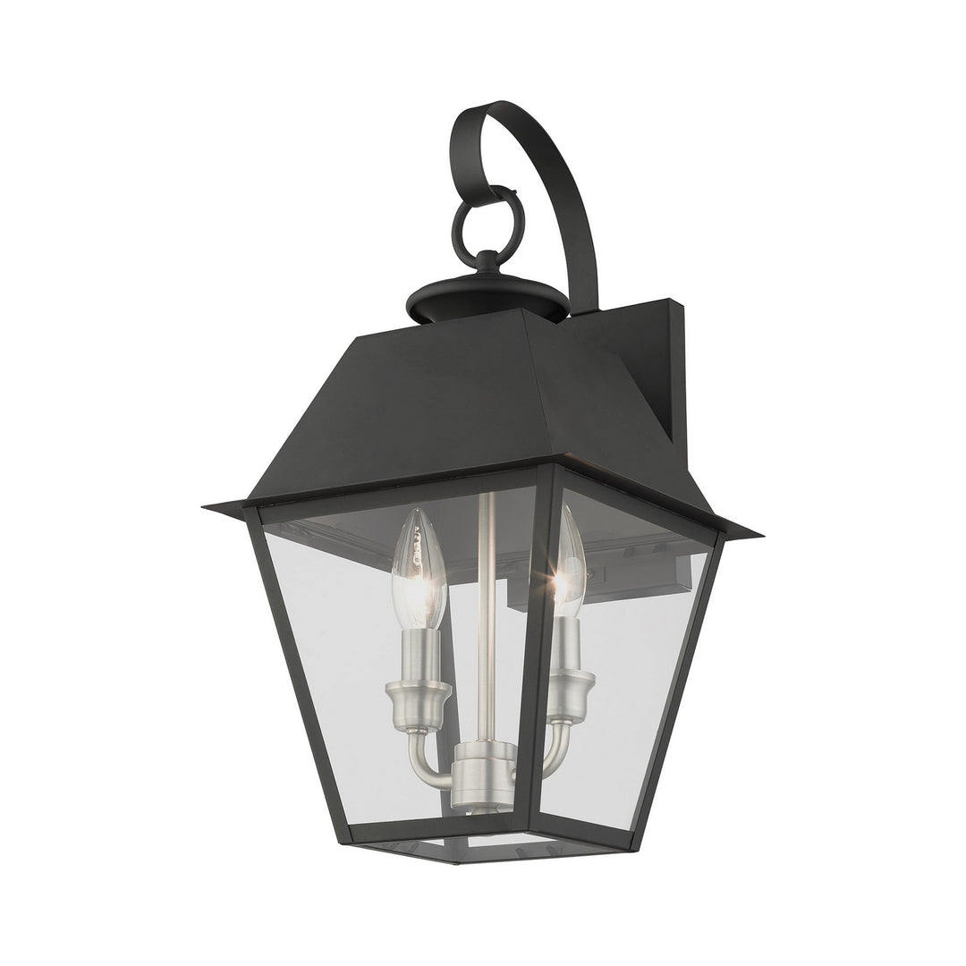 Livex Lighting 27215-04  Wentworth Outdoor Black W/ Brushed Nickel Cluster