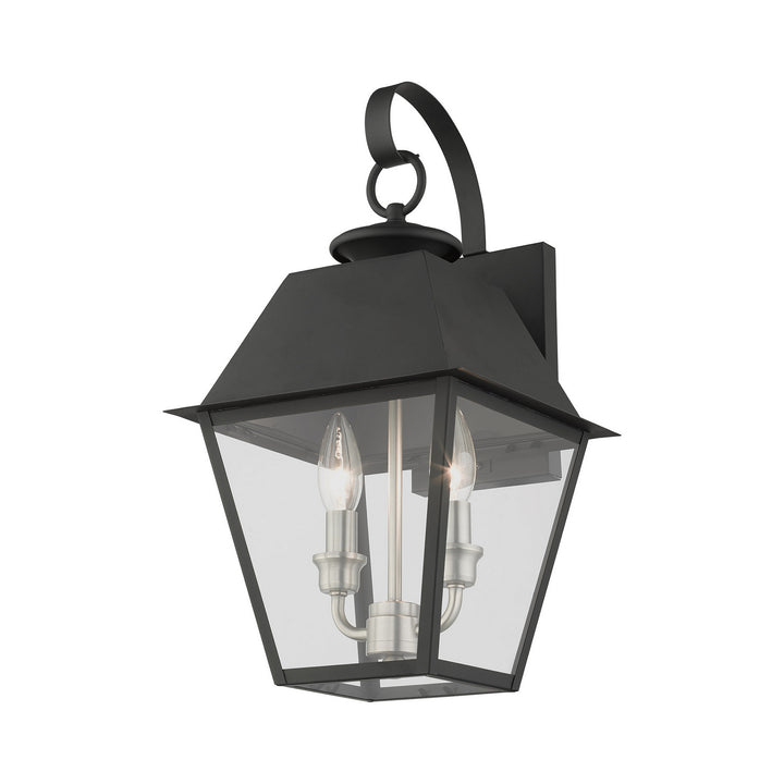 Livex Lighting 27215-04  Wentworth Outdoor Black W/ Brushed Nickel Cluster