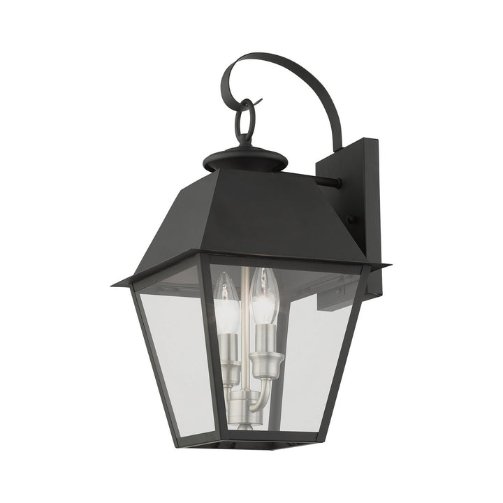 Livex Lighting 27215-04  Wentworth Outdoor Black W/ Brushed Nickel Cluster
