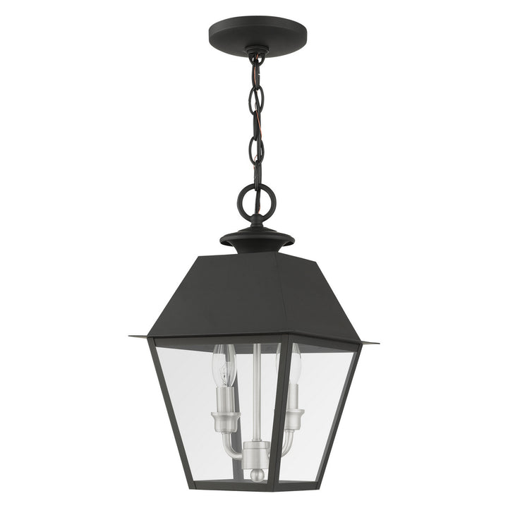 Livex Lighting 27217-04  Wentworth Outdoor Black W/ Brushed Nickel Cluster