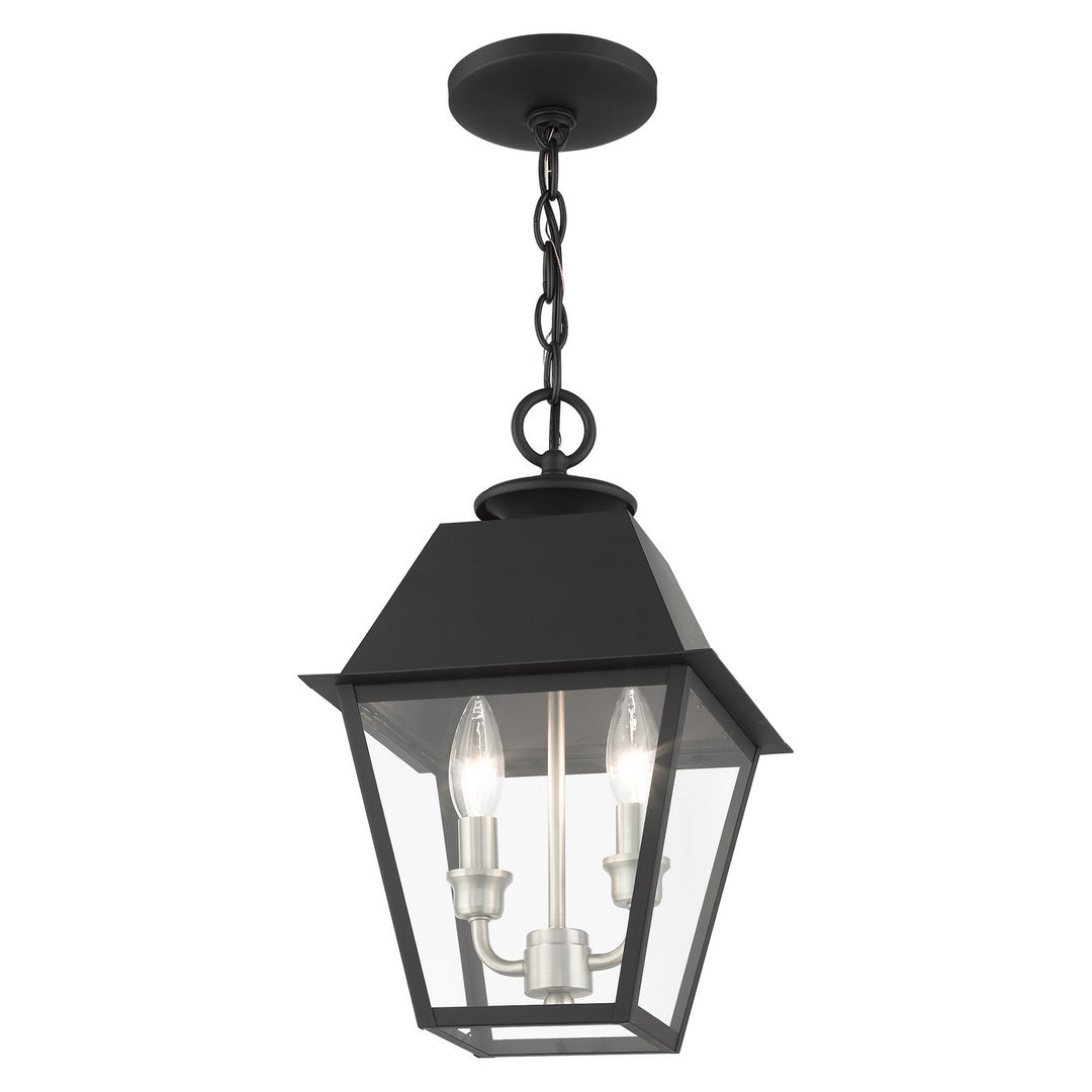 Livex Lighting 27217-04  Wentworth Outdoor Black W/ Brushed Nickel Cluster