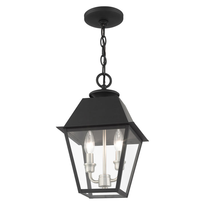 Livex Lighting 27217-04  Wentworth Outdoor Black W/ Brushed Nickel Cluster