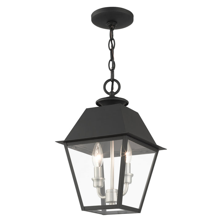 Livex Lighting 27217-04  Wentworth Outdoor Black W/ Brushed Nickel Cluster