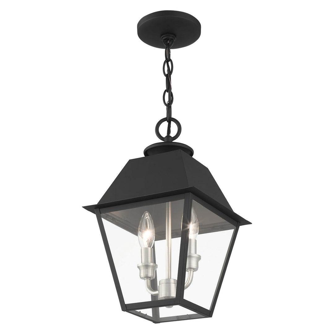 Livex Lighting 27217-04  Wentworth Outdoor Black W/ Brushed Nickel Cluster