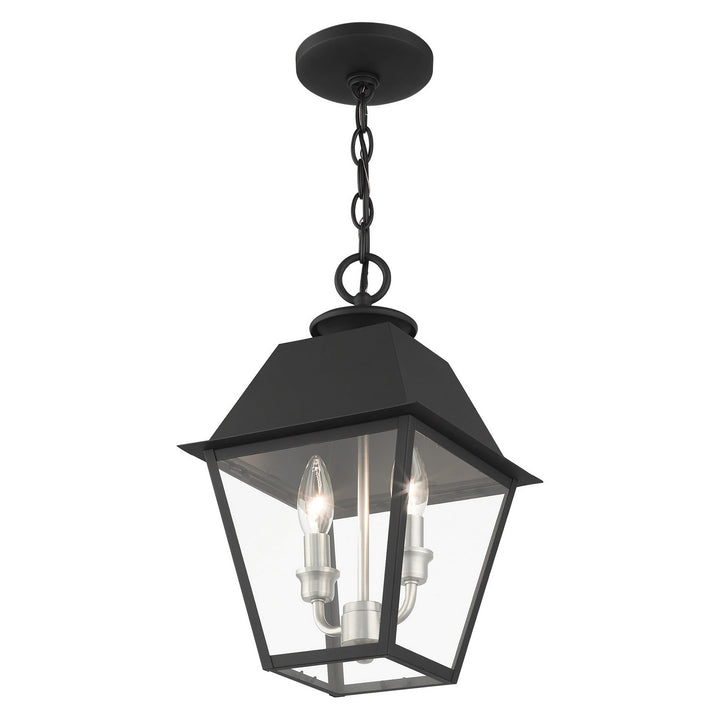 Livex Lighting 27217-04  Wentworth Outdoor Black W/ Brushed Nickel Cluster