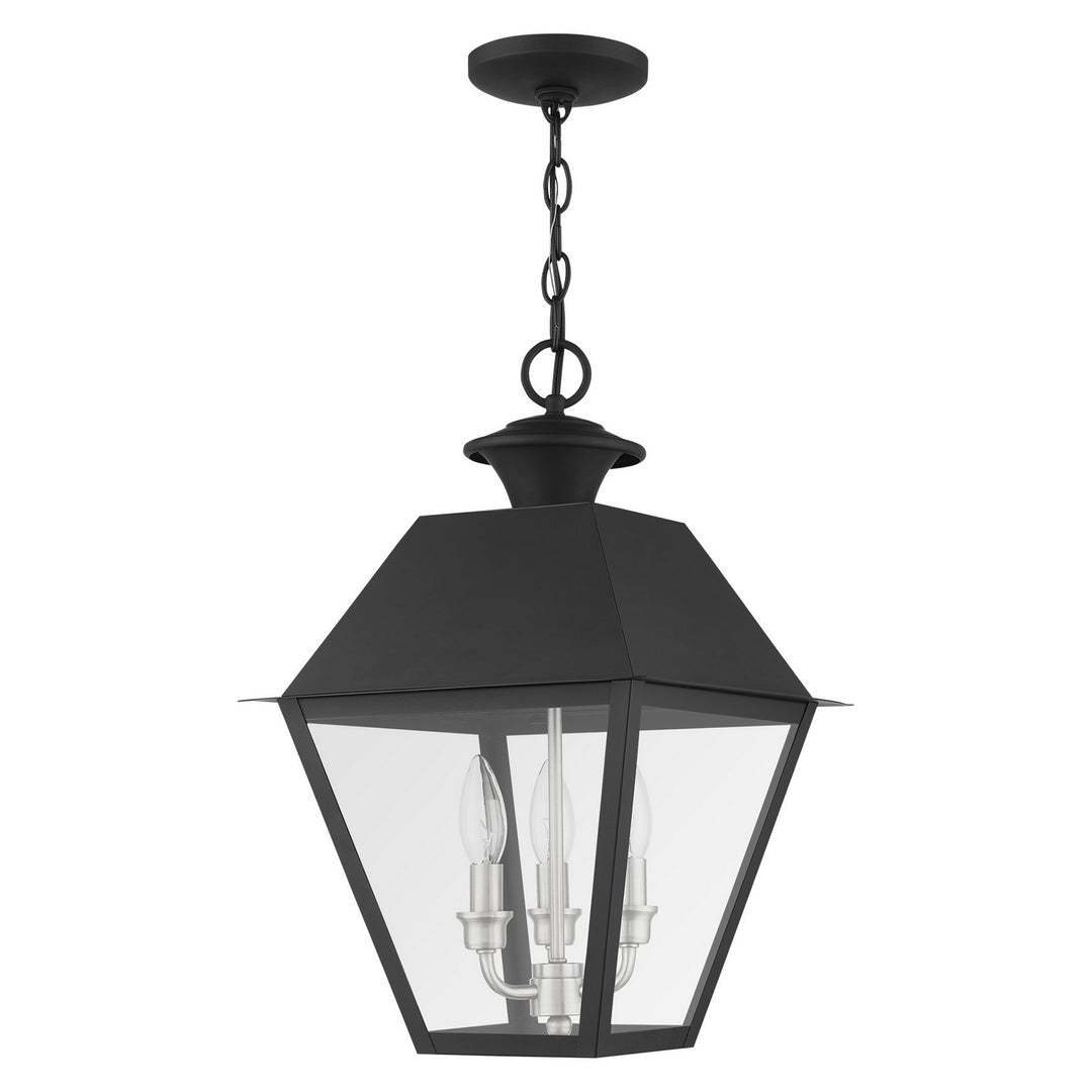 Livex Lighting 27220-04  Wentworth Outdoor Black W/ Brushed Nickel Cluster