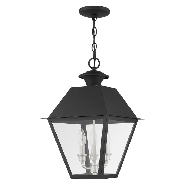 Livex Lighting 27220-04  Wentworth Outdoor Black W/ Brushed Nickel Cluster