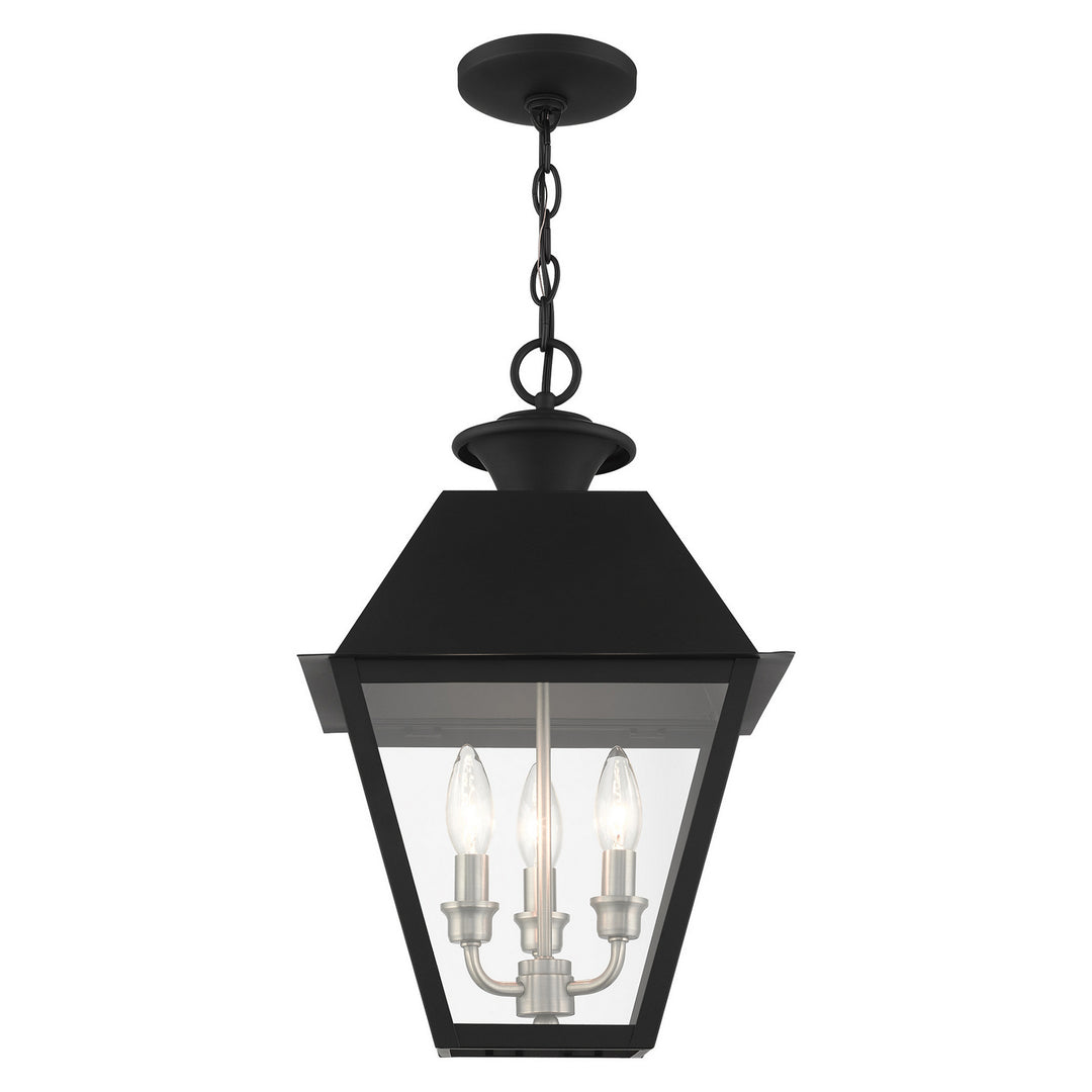 Livex Lighting 27220-04  Wentworth Outdoor Black W/ Brushed Nickel Cluster