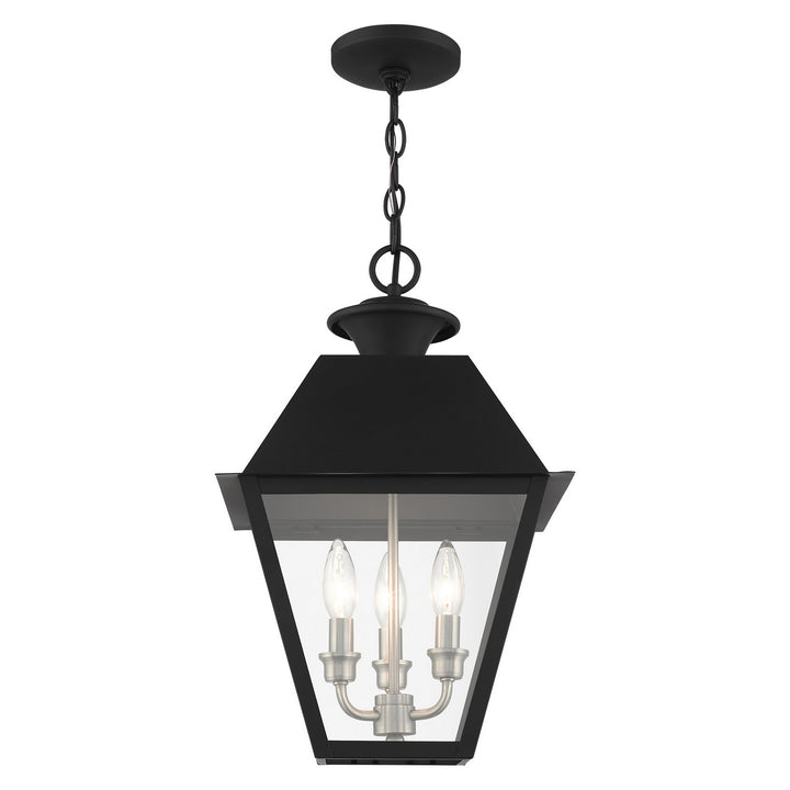 Livex Lighting 27220-04  Wentworth Outdoor Black W/ Brushed Nickel Cluster