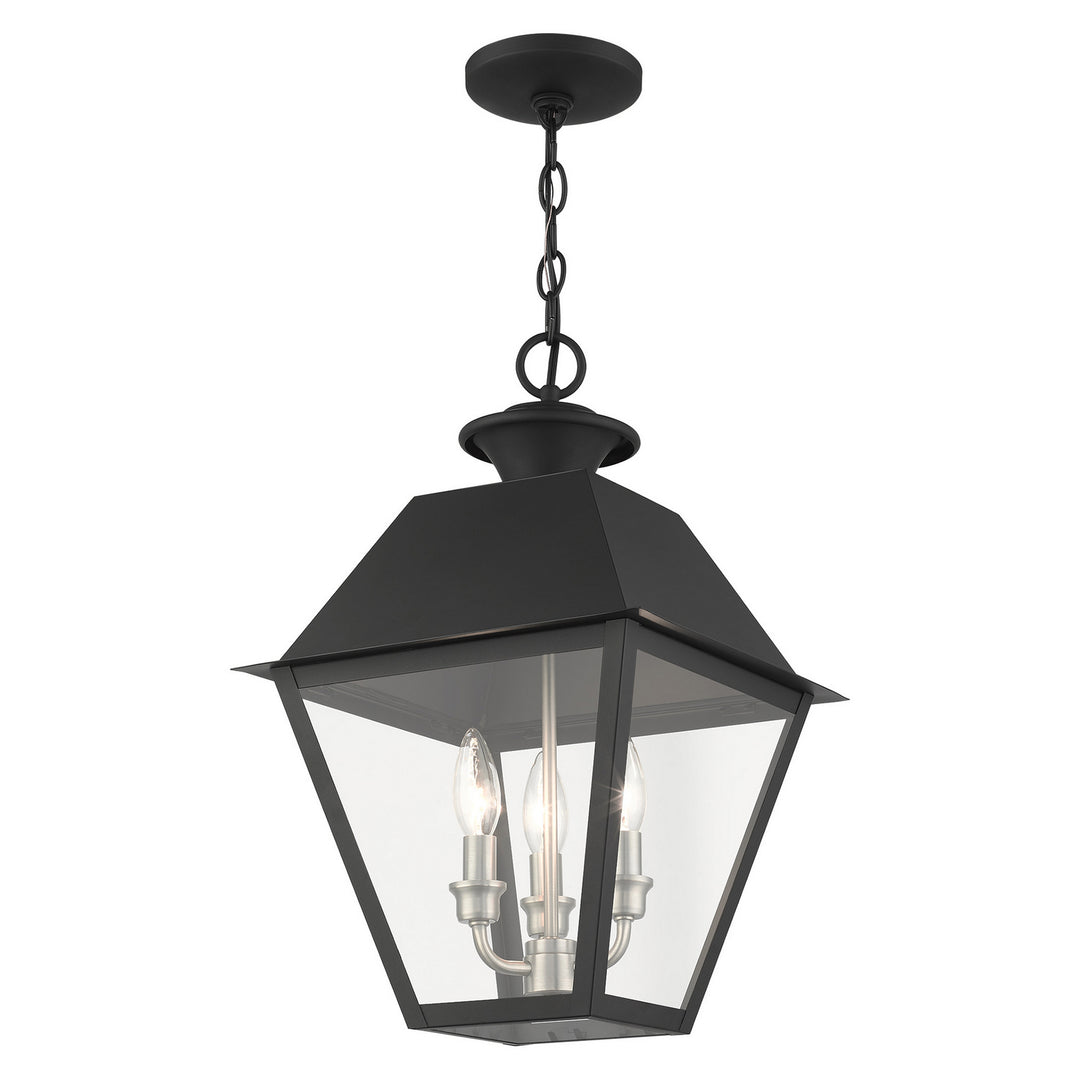 Livex Lighting 27220-04  Wentworth Outdoor Black W/ Brushed Nickel Cluster