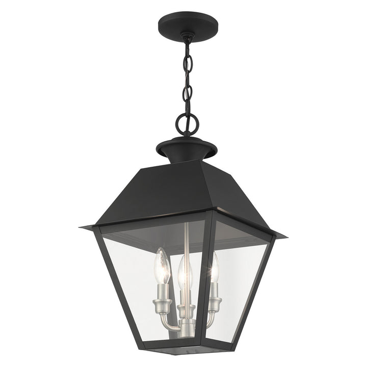 Livex Lighting 27220-04  Wentworth Outdoor Black W/ Brushed Nickel Cluster