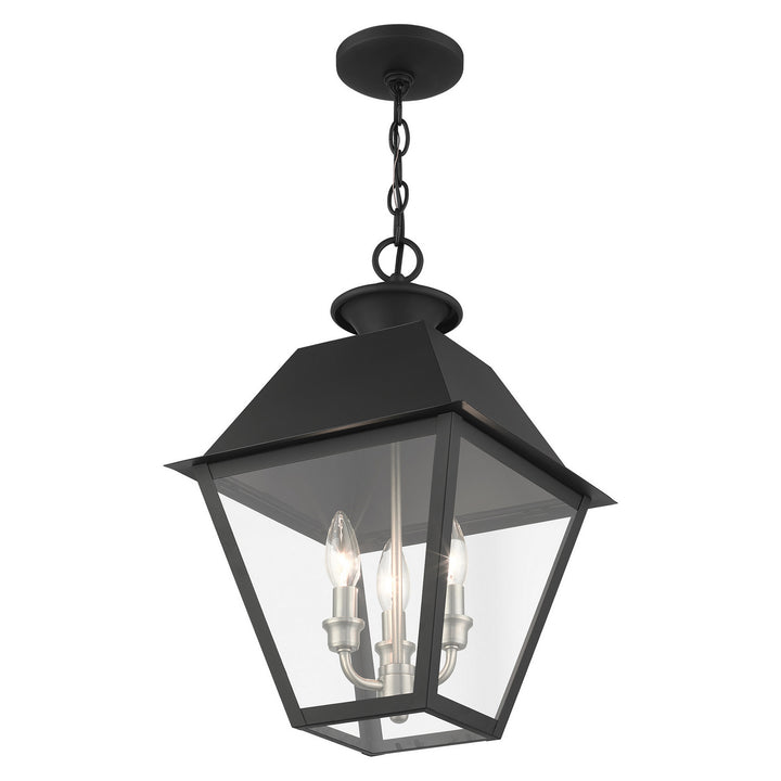 Livex Lighting 27220-04  Wentworth Outdoor Black W/ Brushed Nickel Cluster