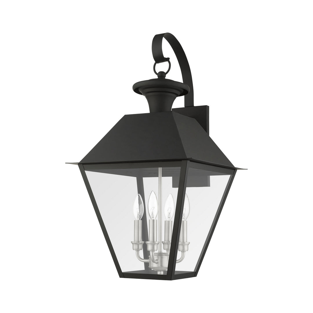 Livex Lighting 27222-04  Wentworth Outdoor Black W/ Brushed Nickel Cluster
