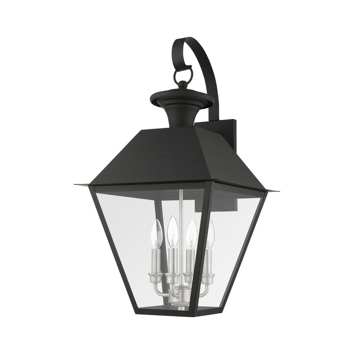 Livex Lighting 27222-04  Wentworth Outdoor Black W/ Brushed Nickel Cluster