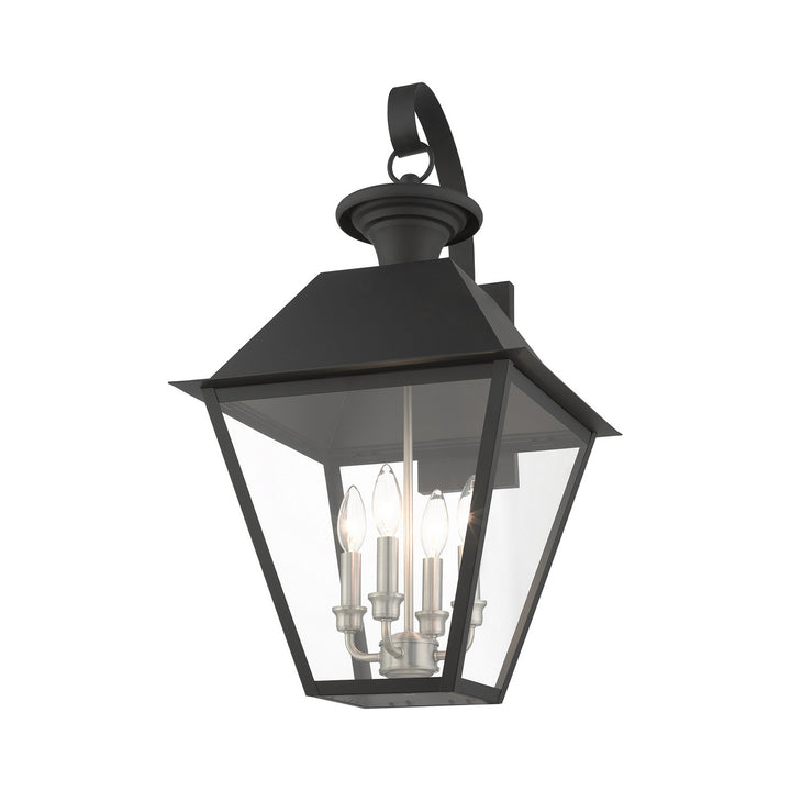 Livex Lighting 27222-04  Wentworth Outdoor Black W/ Brushed Nickel Cluster