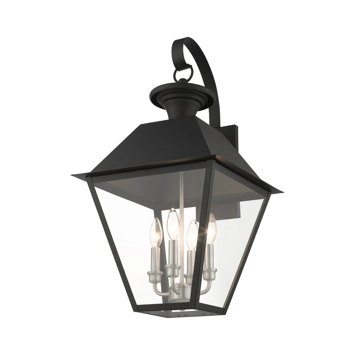Livex Lighting 27222-04  Wentworth Outdoor Black W/ Brushed Nickel Cluster