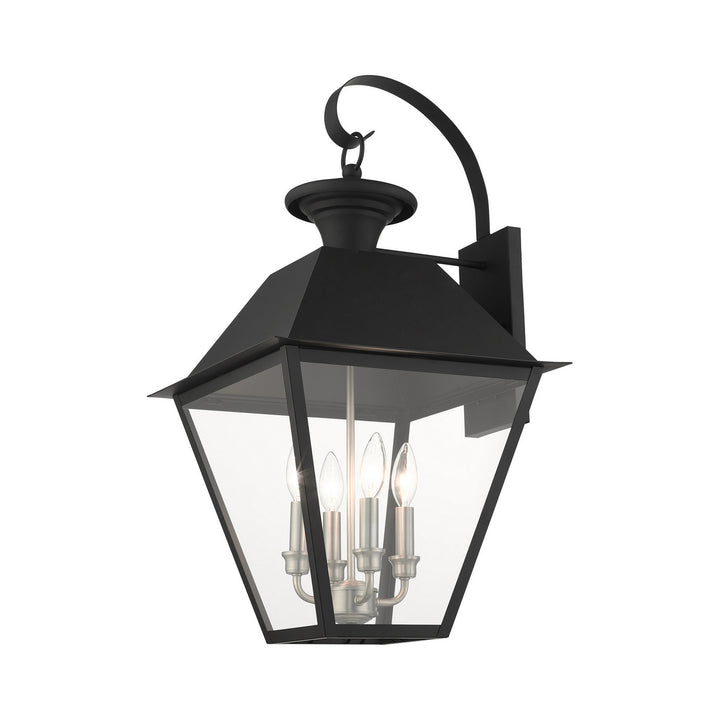 Livex Lighting 27222-04  Wentworth Outdoor Black W/ Brushed Nickel Cluster