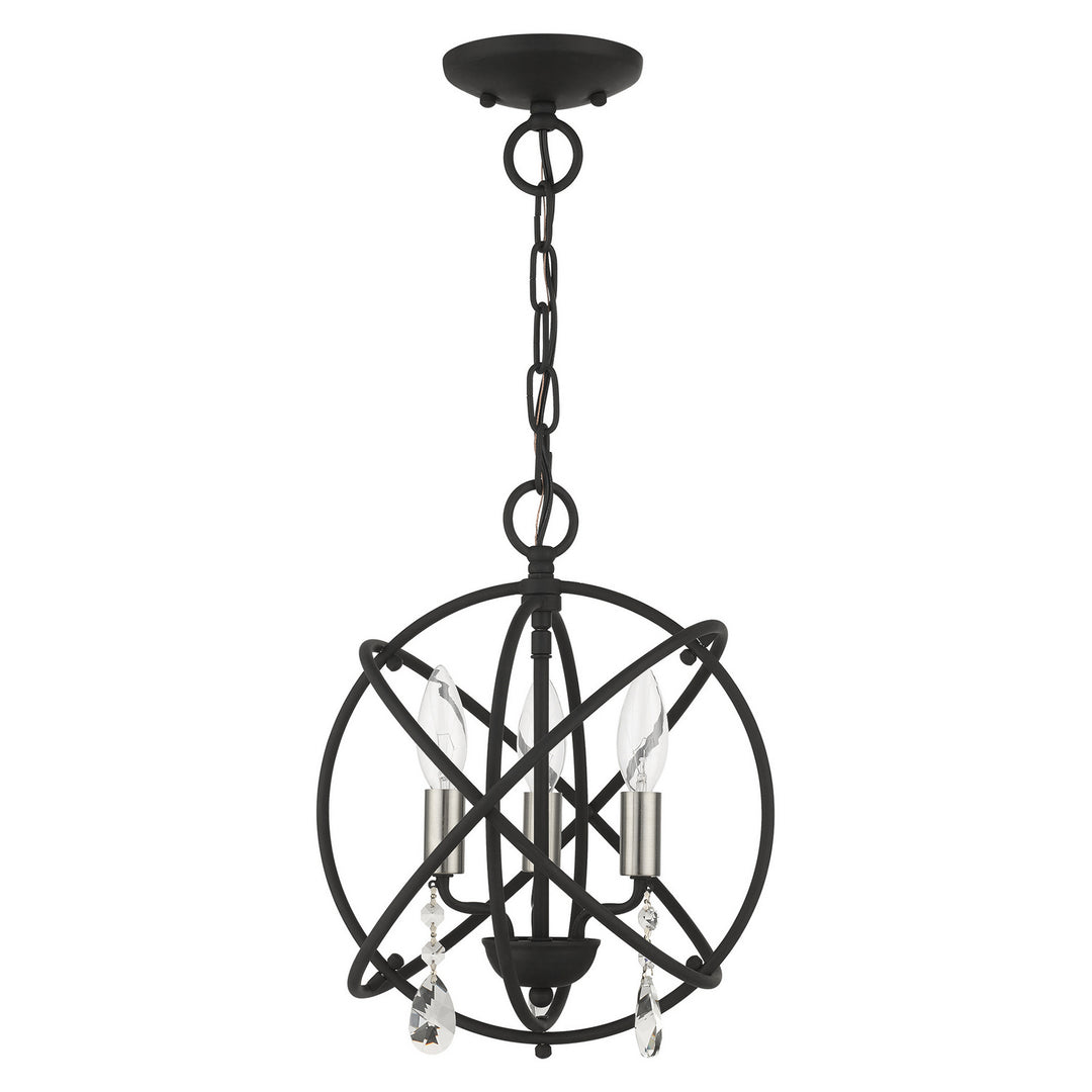 Livex Aria 40903-04 Chandelier Light - Black w/ Satin Nickels