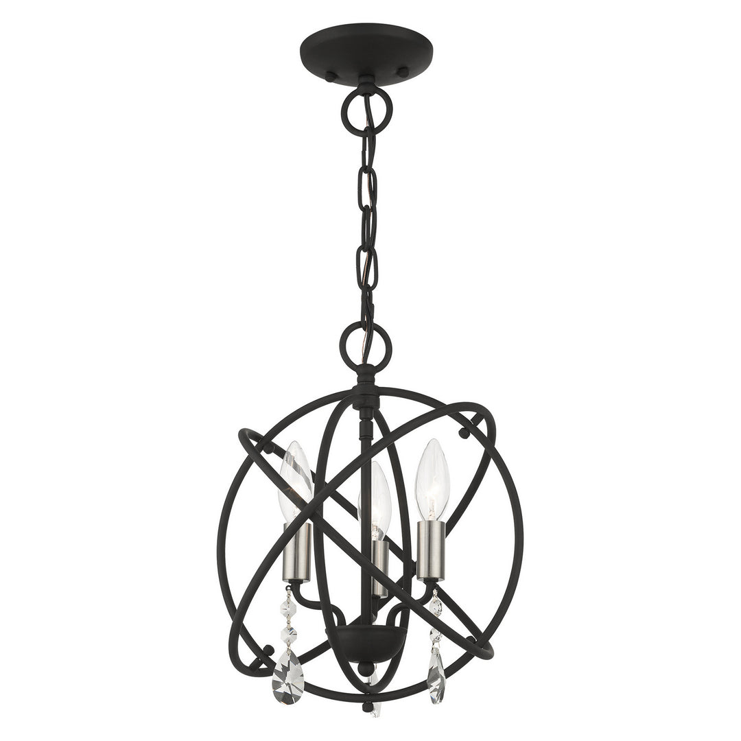 Livex Aria 40903-04 Chandelier Light - Black w/ Satin Nickels