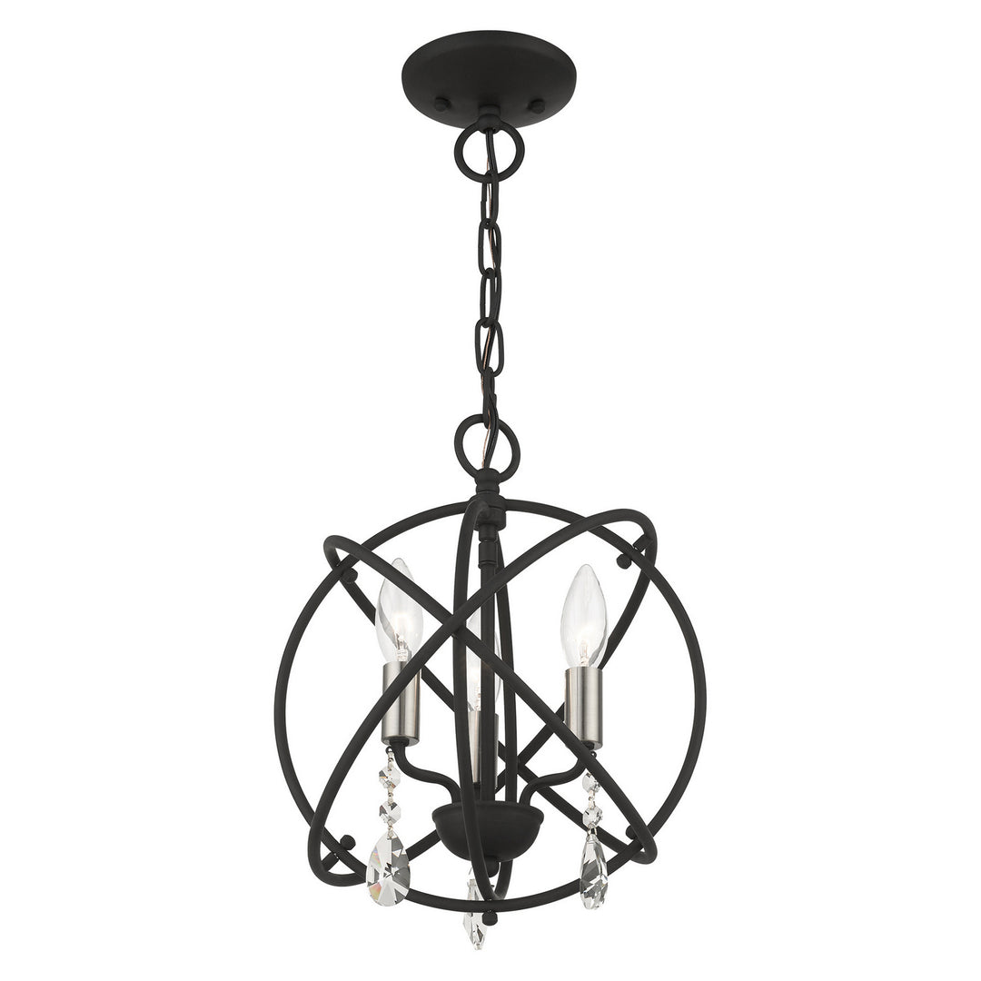 Livex Aria 40903-04 Chandelier Light - Black w/ Satin Nickels