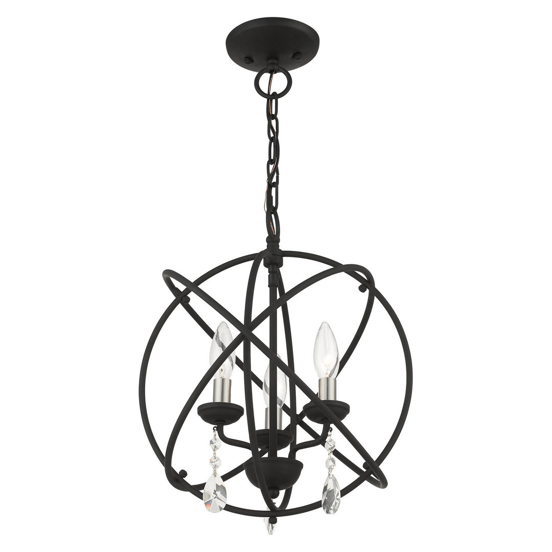 Livex Aria 40904-04 Chandelier Light - Black w/ Satin Nickels