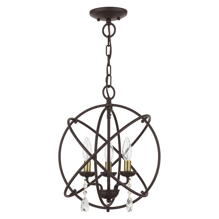 Livex Aria 40904-07 Chandelier Light - Bronze w/ Antique Brasss