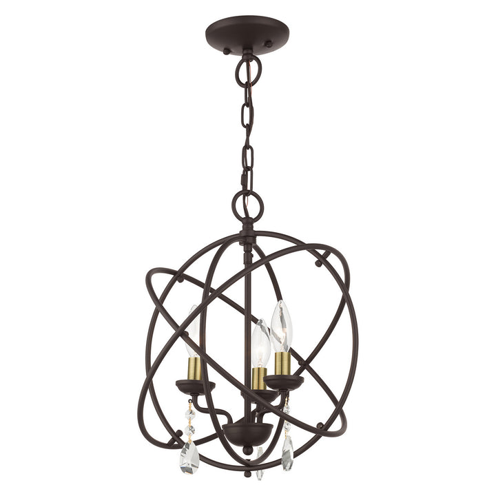 Livex Aria 40904-07 Chandelier Light - Bronze w/ Antique Brasss