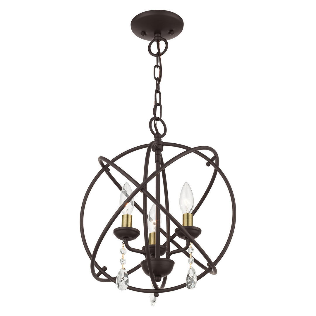 Livex Aria 40904-07 Chandelier Light - Bronze w/ Antique Brasss